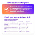 Capsulas de CBD Noche Magnesio informacion nutrimental